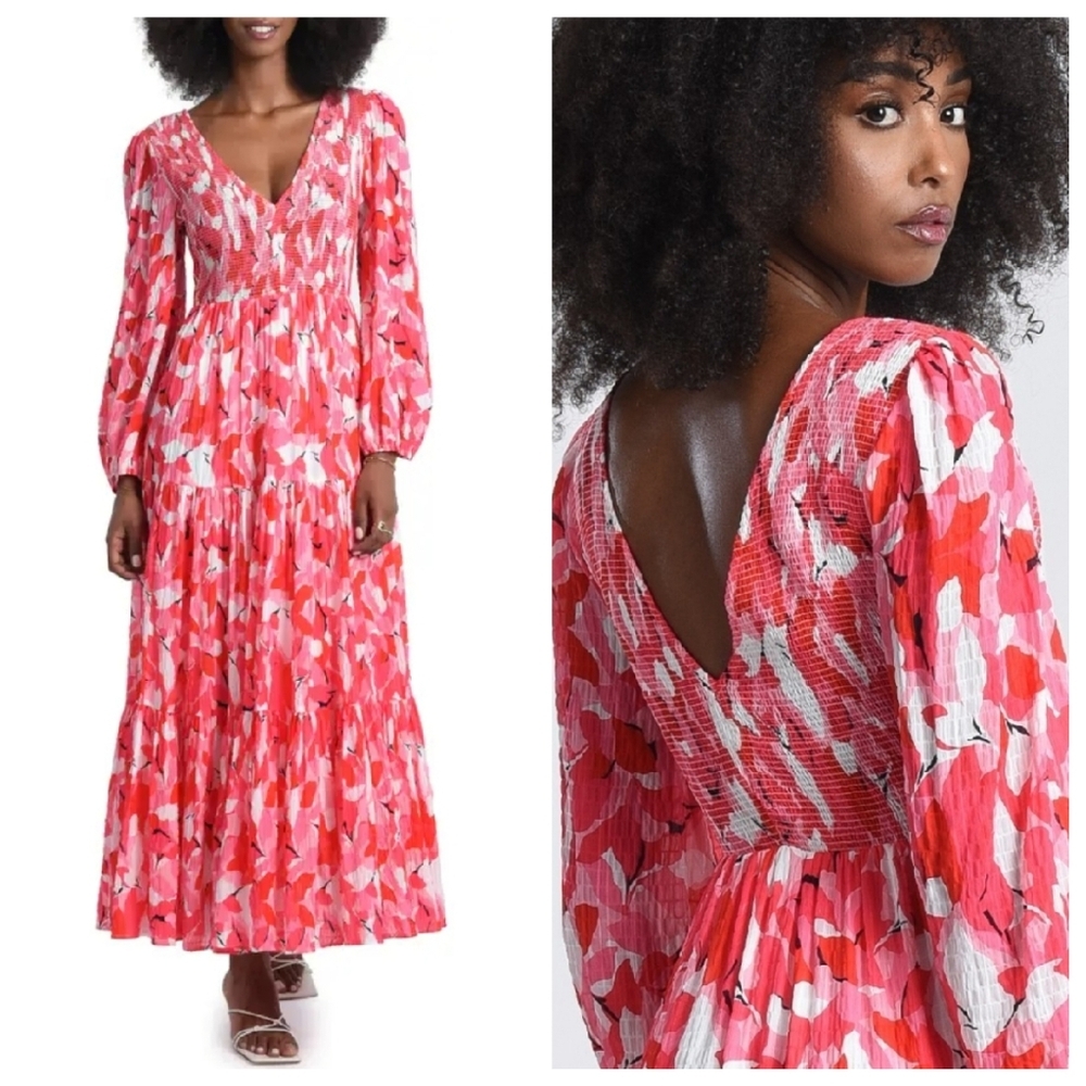 NEW Molly Bracken Pink Louise Flowy Maxi Dress